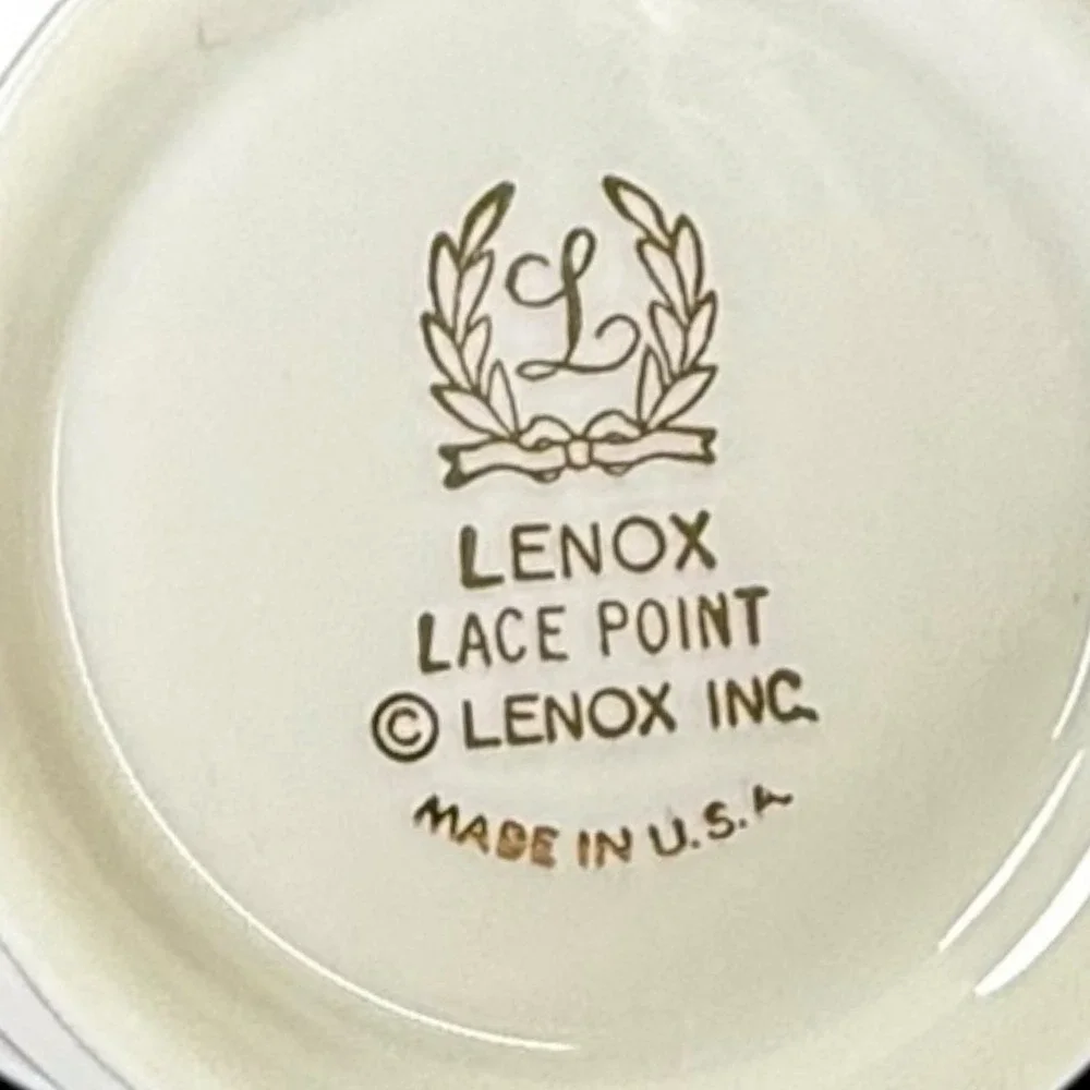 Lenox Lace Point Footed Tea Coffee‎ Cups With Saucers Set Of 2 Read